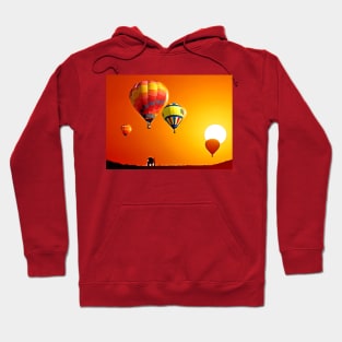 Cartoon Desert Hot Air Ballons Hoodie